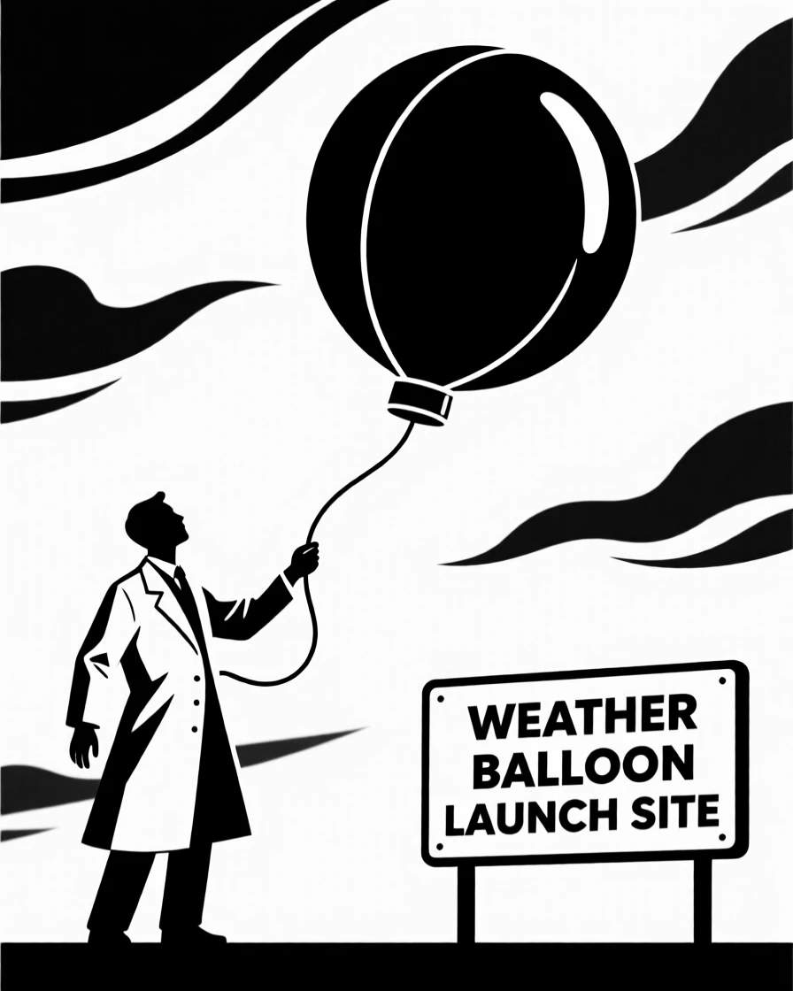 A scientist launching a weather balloon.