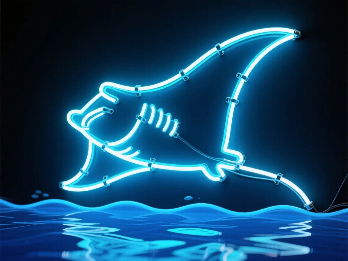 A manta ray gliding gracefully through open blue water.