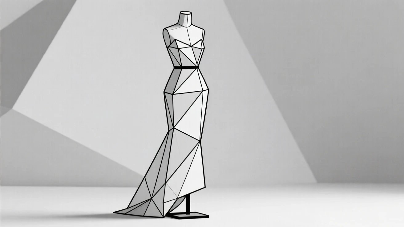 An elegant evening gown displayed on a mannequin