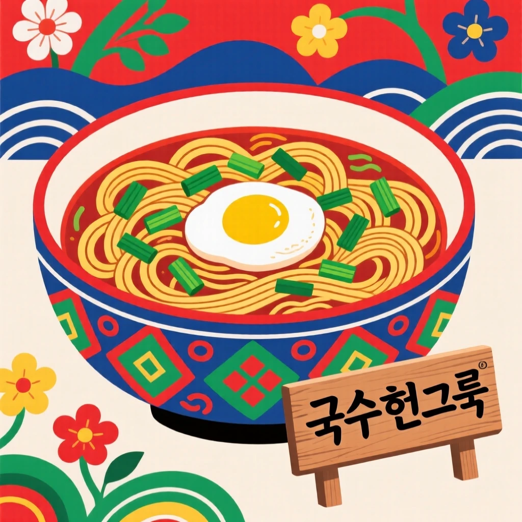 A bowl of noodle soup garnished with scallions and a soft-boiled egg.