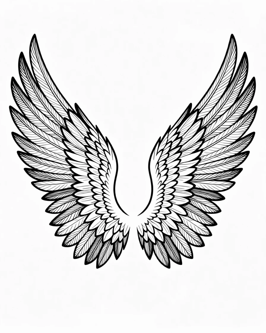 A pair of wings unfurling symbolizing freedom