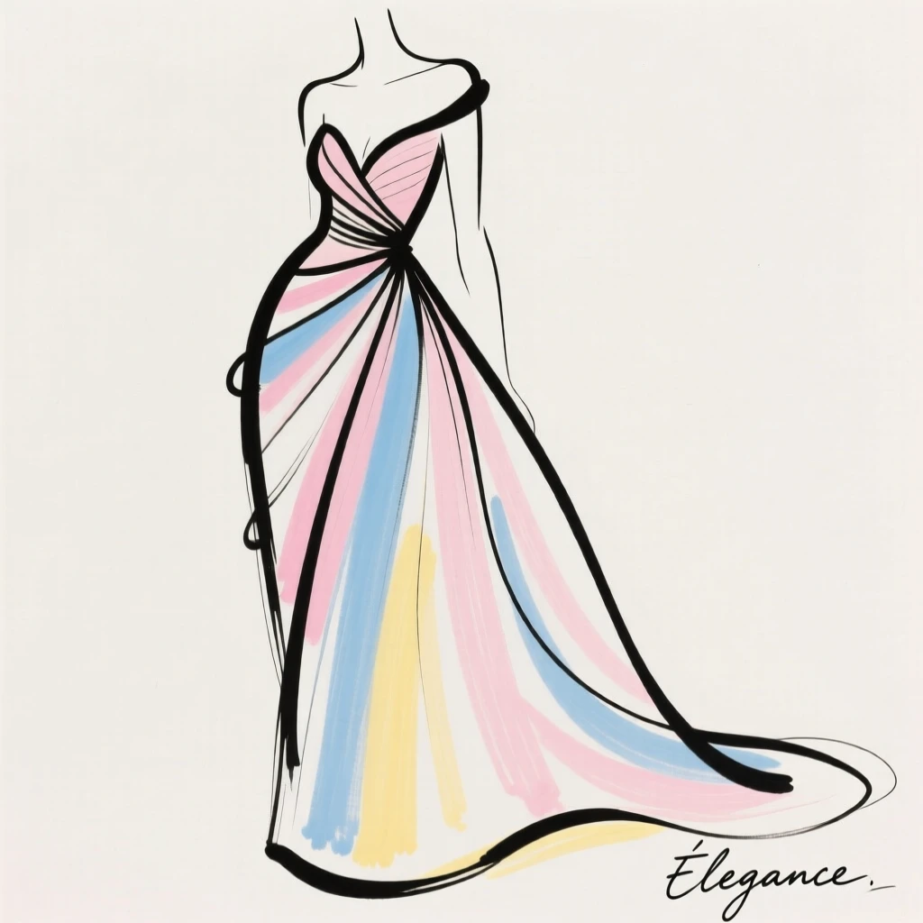 A flowing evening gown
