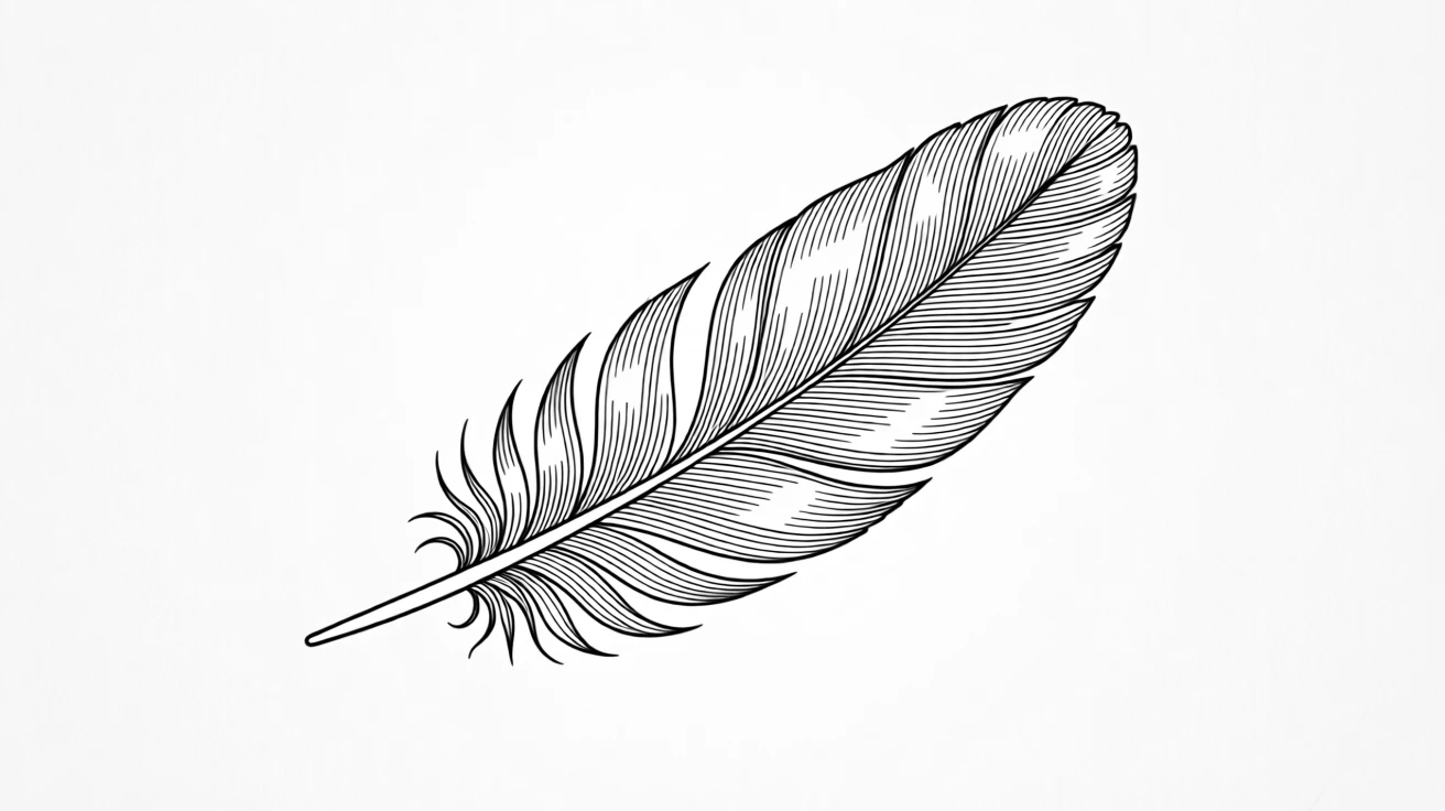 A single feather floating gently in the wind