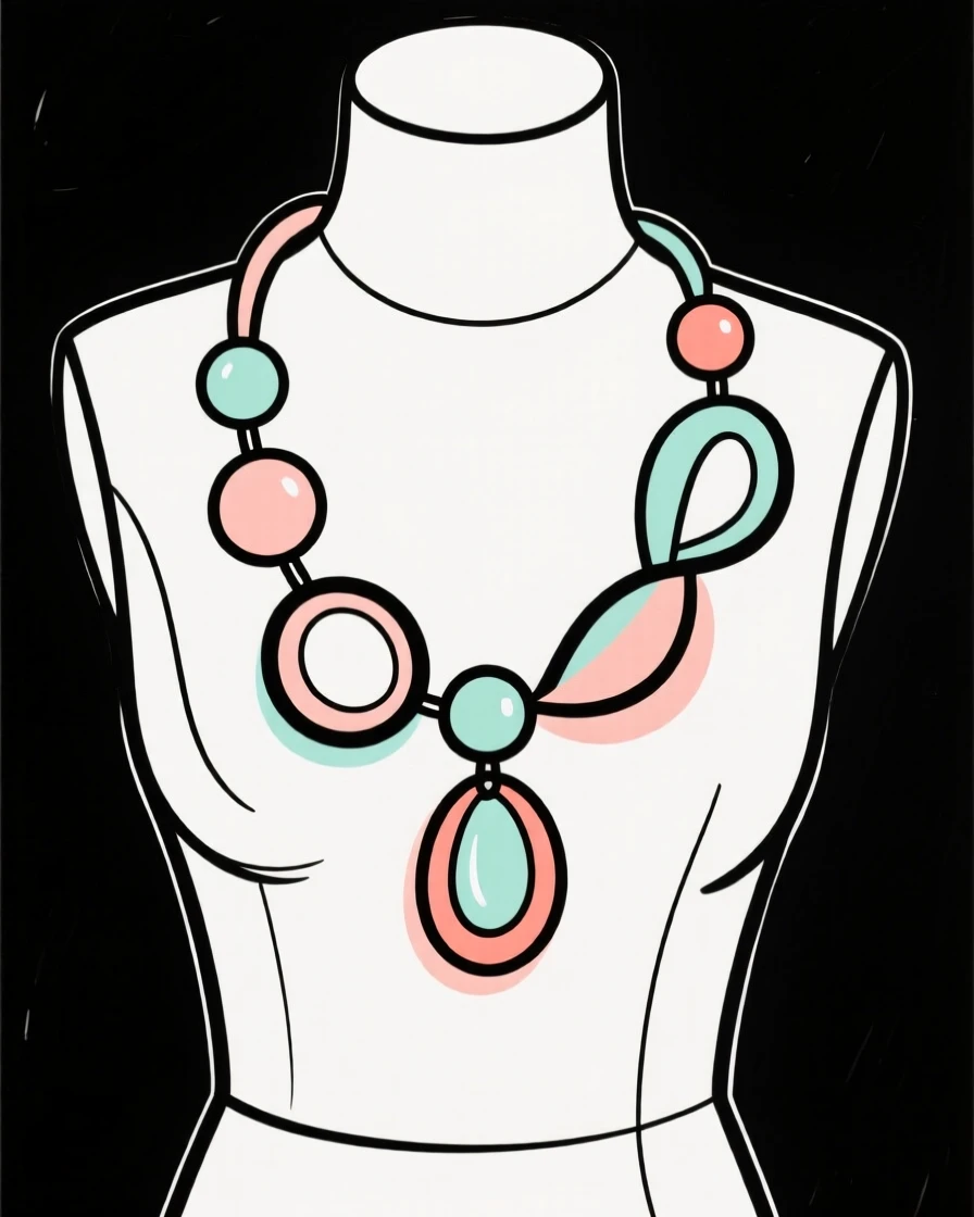 A statement necklace on a mannequin