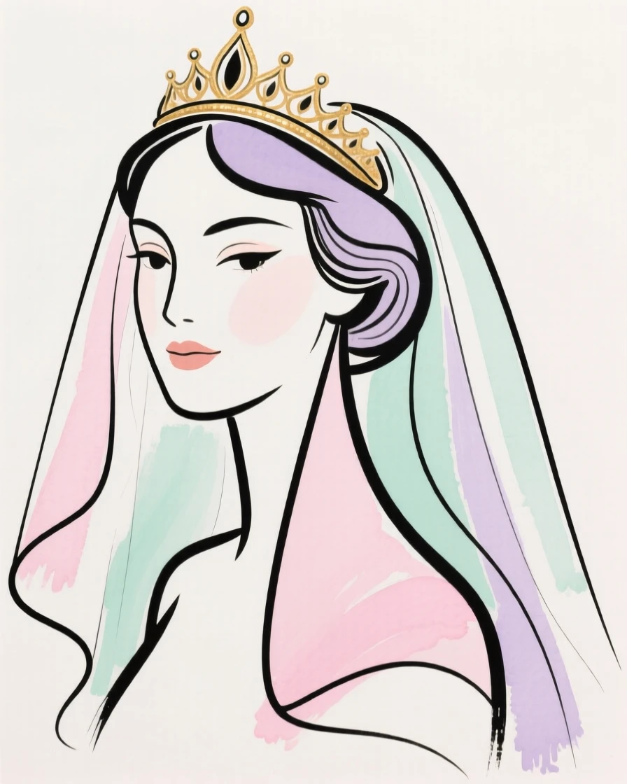A bridal veil and tiara