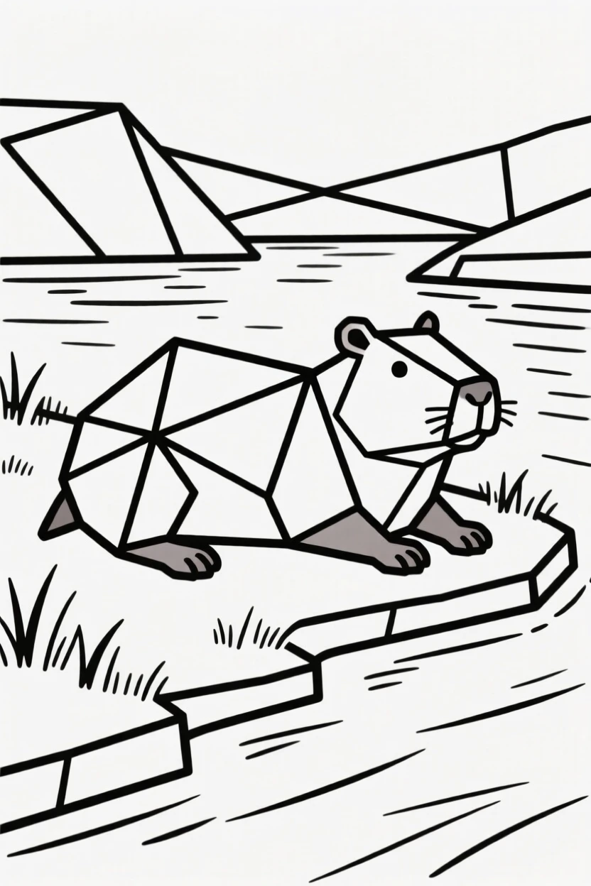 A capybara relaxing beside a riverbank