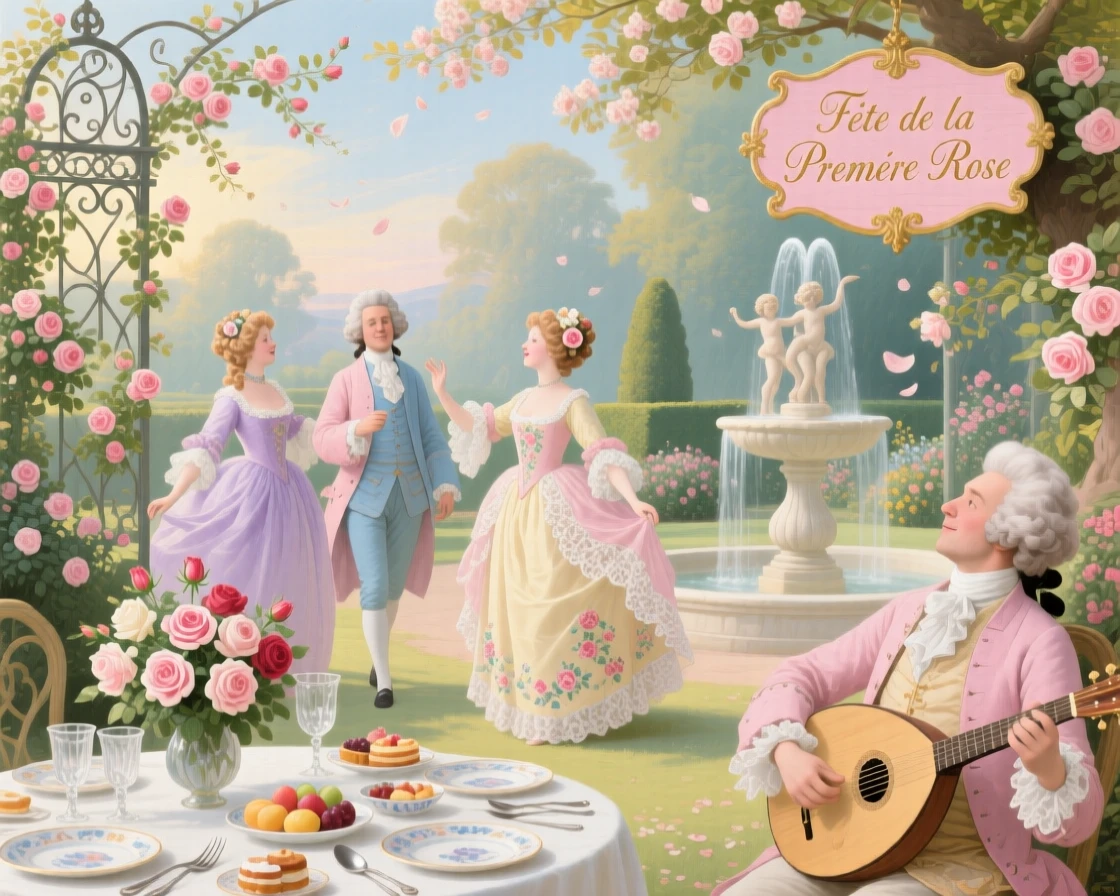 A garden celebration for the first rose bloom of the year  
