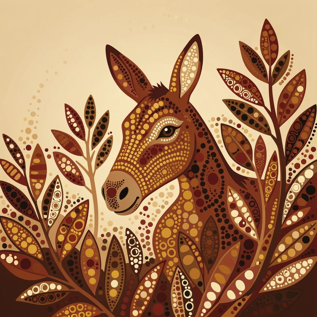 A curious brumby peeking from behind a bush