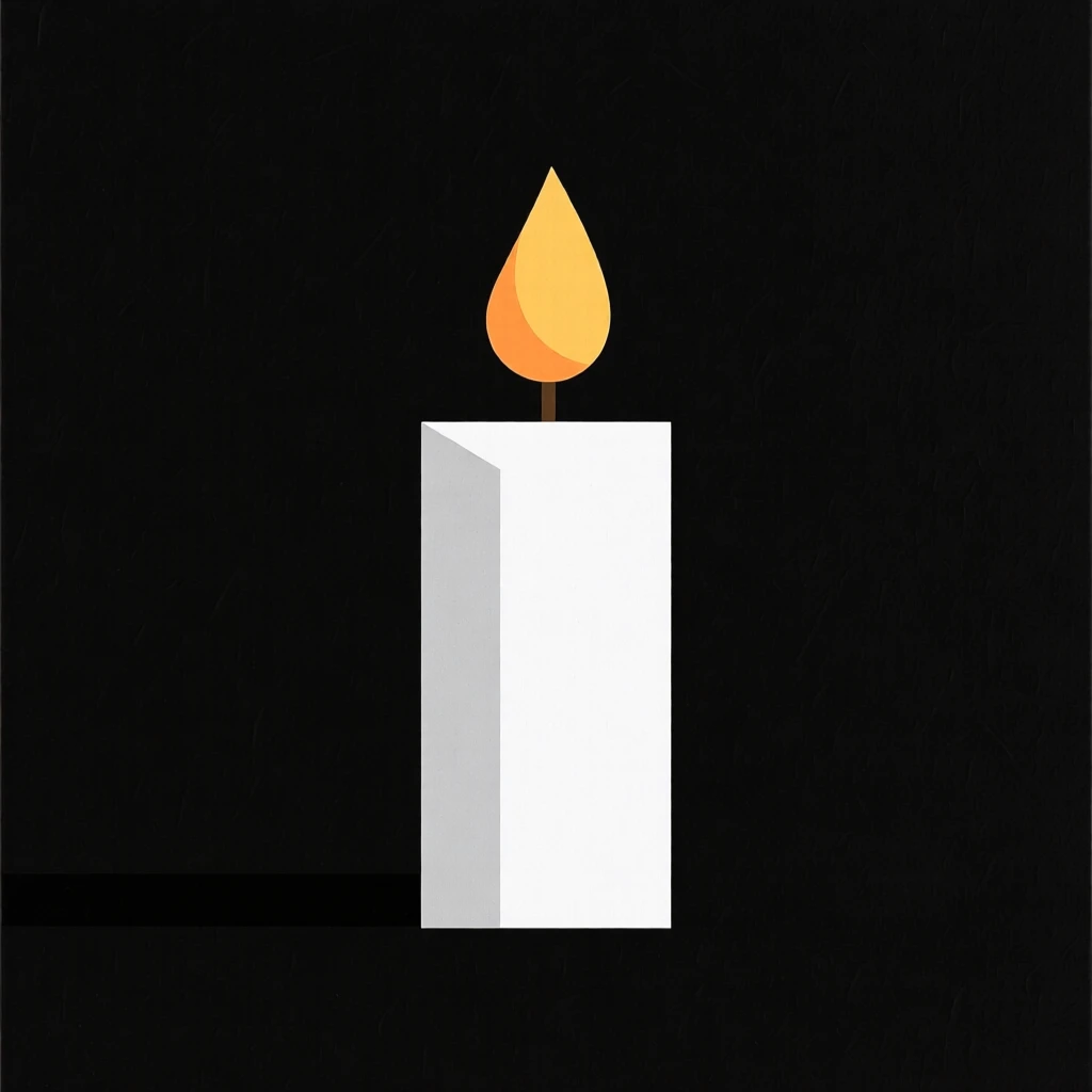 A single candle glowing in the darkness