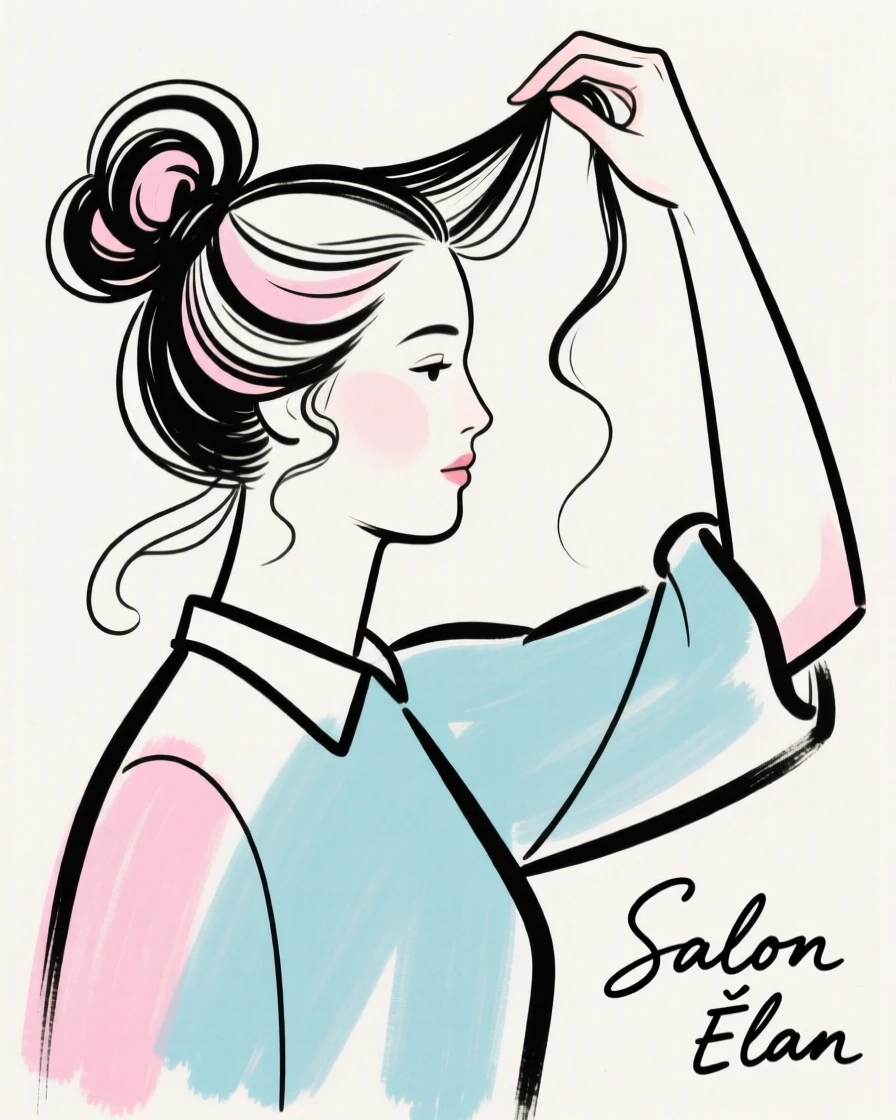 A hairstylist creating an updo
