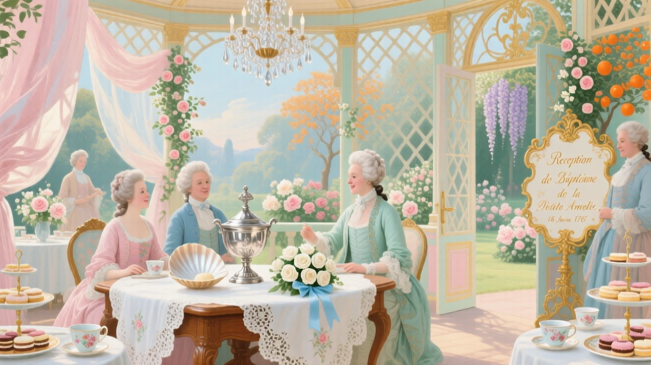 A christening reception in a bright garden pavilion  