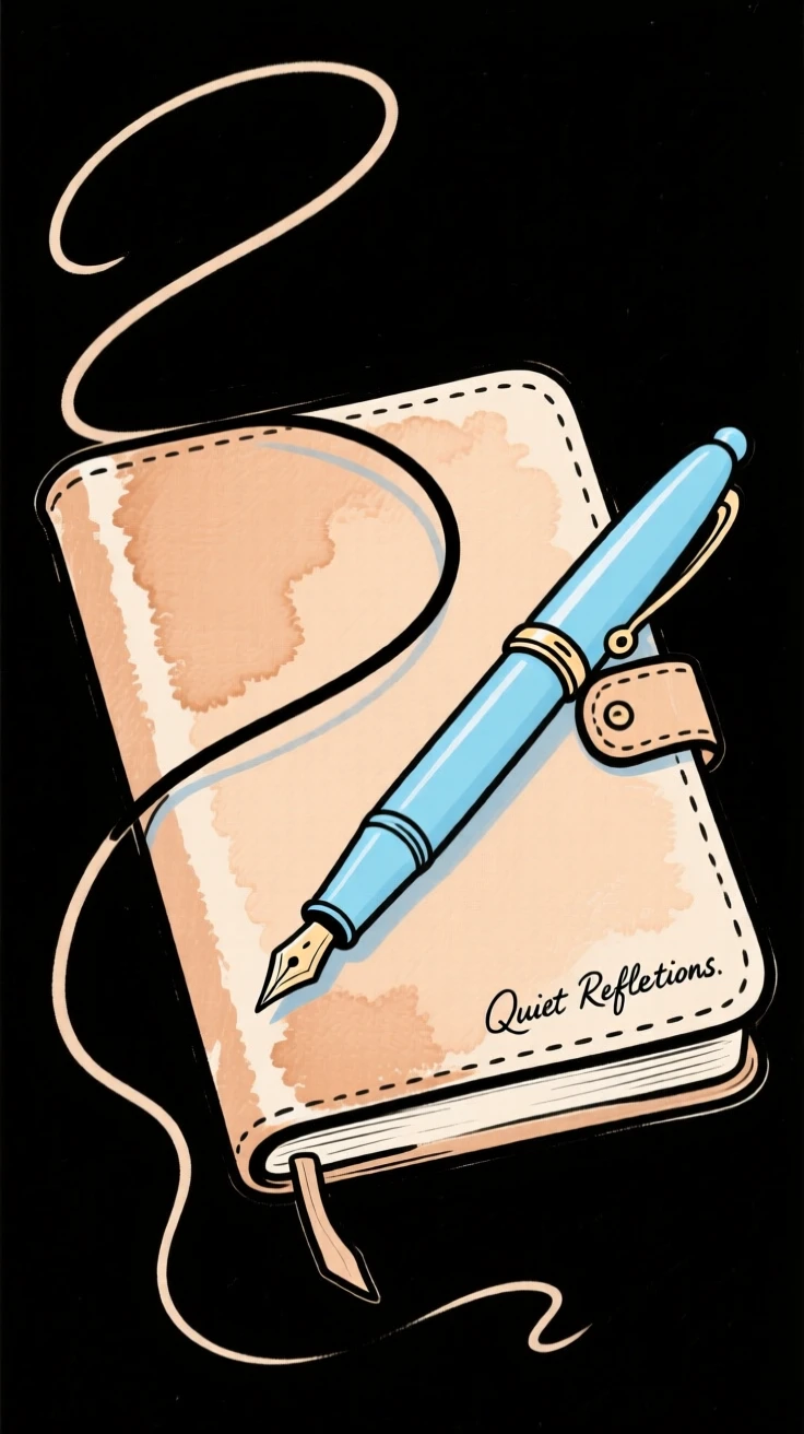 A leather journal and fountain pen