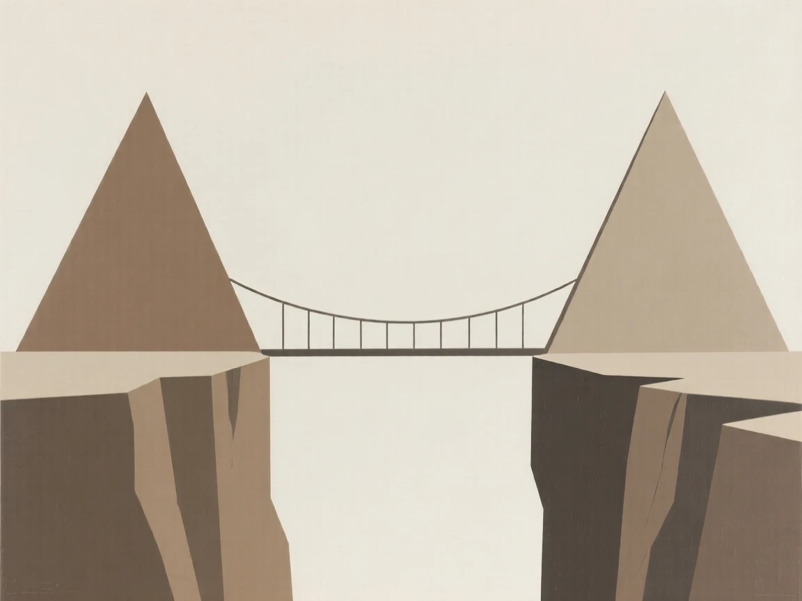 A bridge connecting two distant cliffs