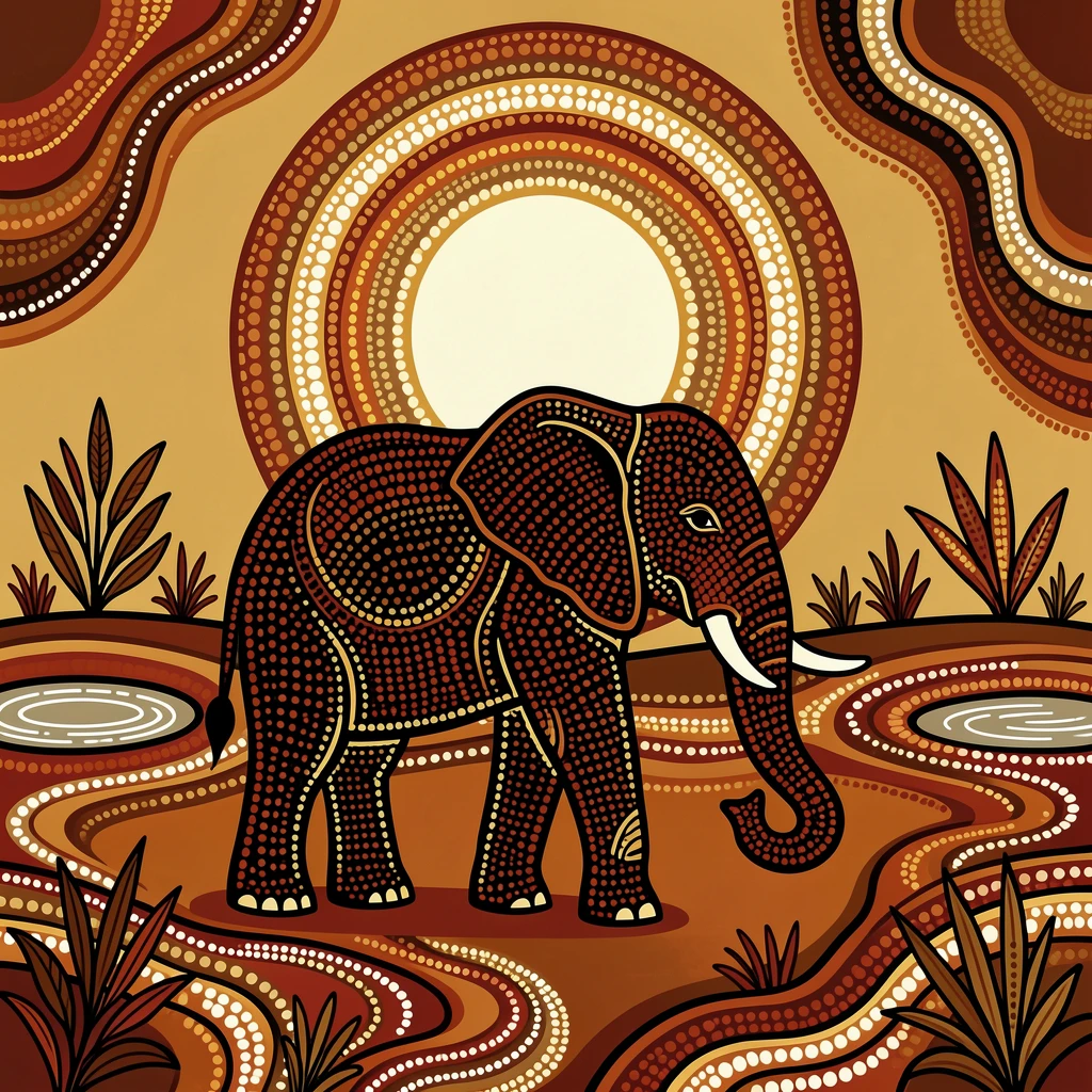 A African elephant silhouetted against the rising moon