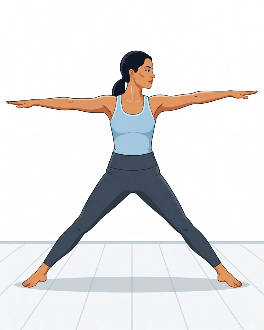 A yoga instructor demonstrating a pose