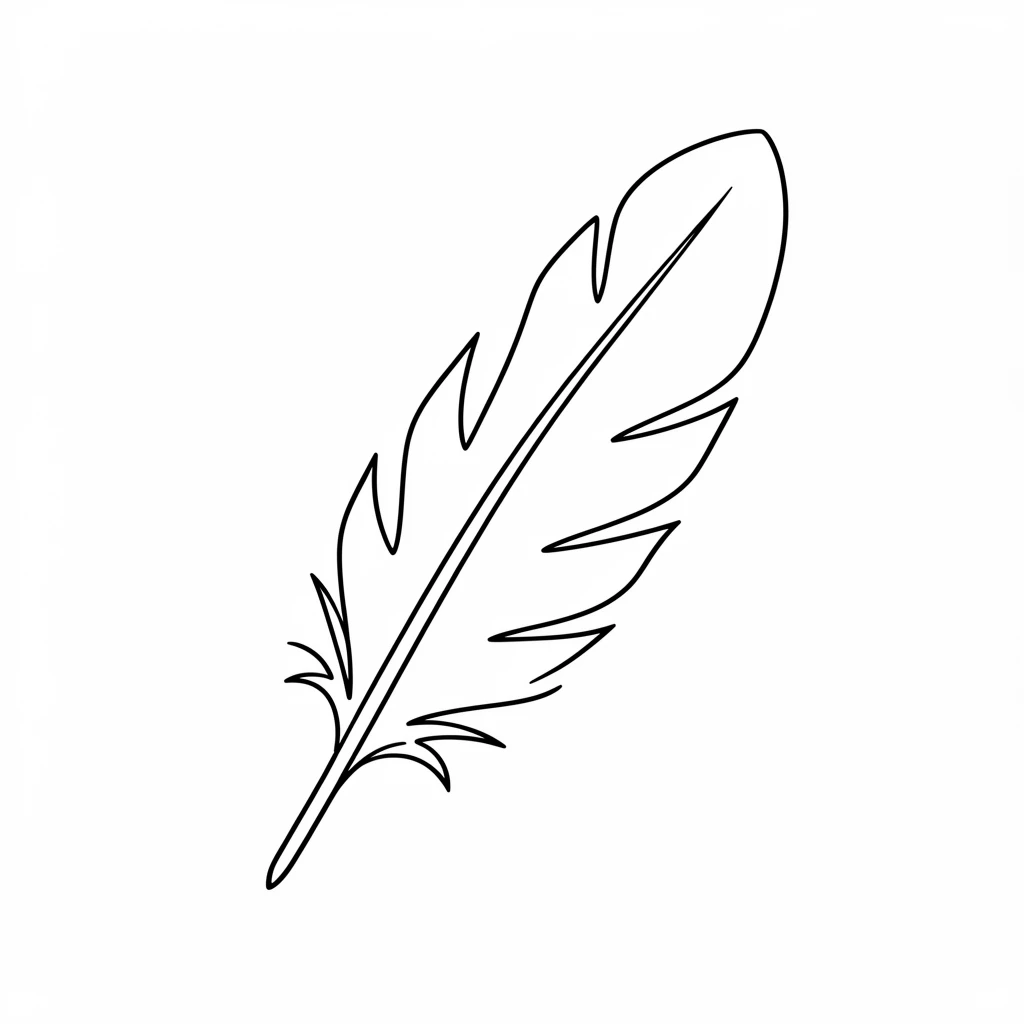 A single feather drifting gently through the air, representing lightness