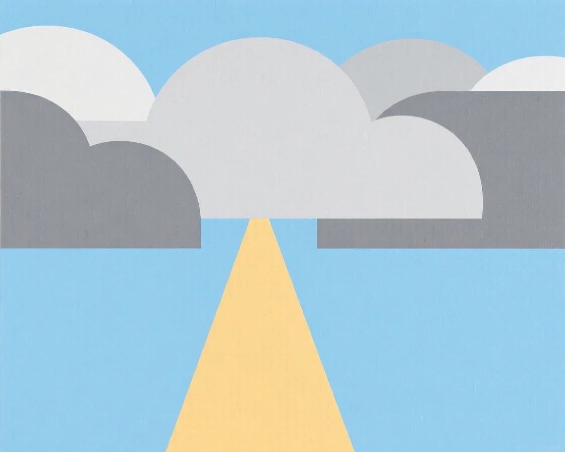 A single ray of sunlight breaking through clouds