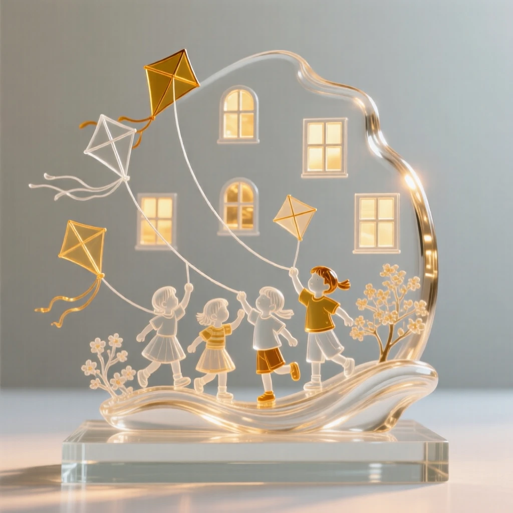 With warm light glowing from every window, children flying kites together on a breezy spring afternoon, while the scent of fresh baking fills the air