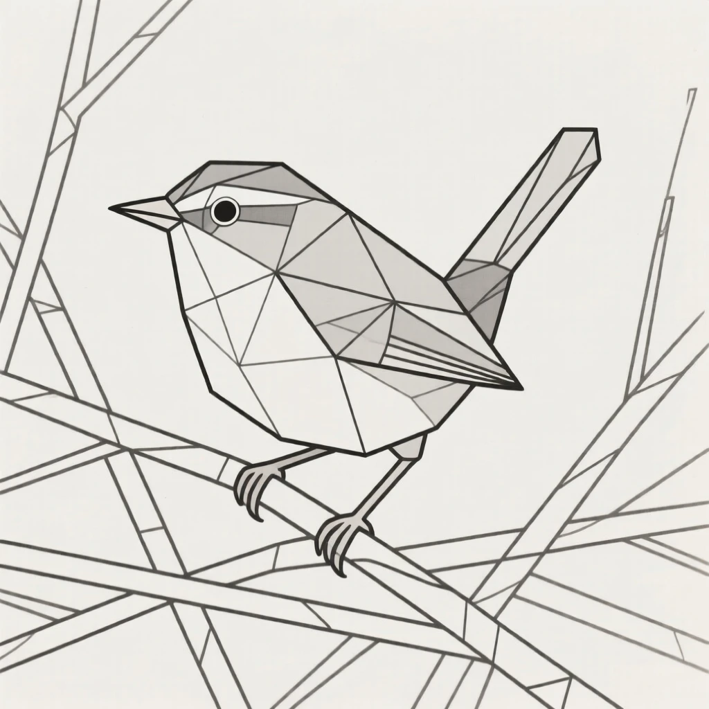 A wren singing from a tangle of branches