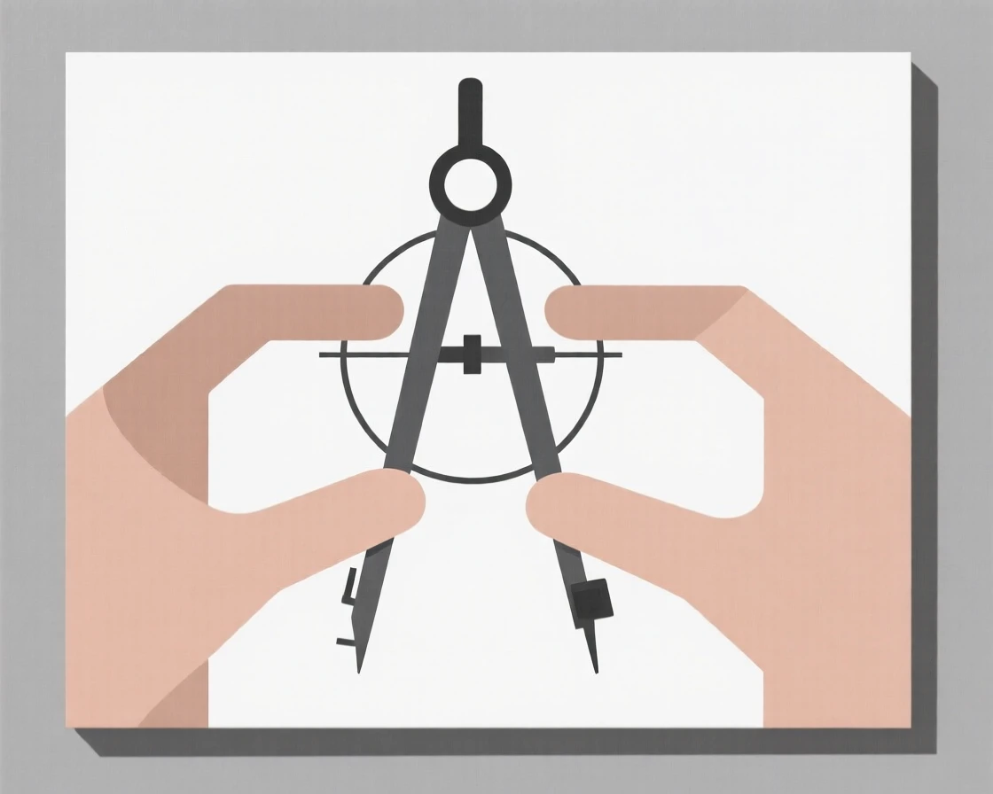A pair of hands holding a compass