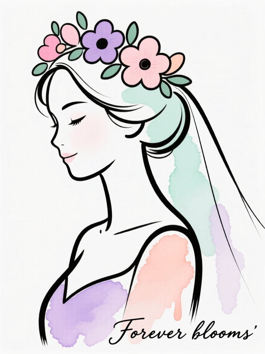 A crown of flowers on a bride