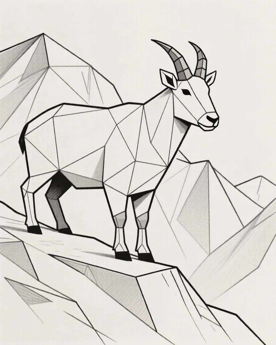A takin standing on a steep Himalayan slope