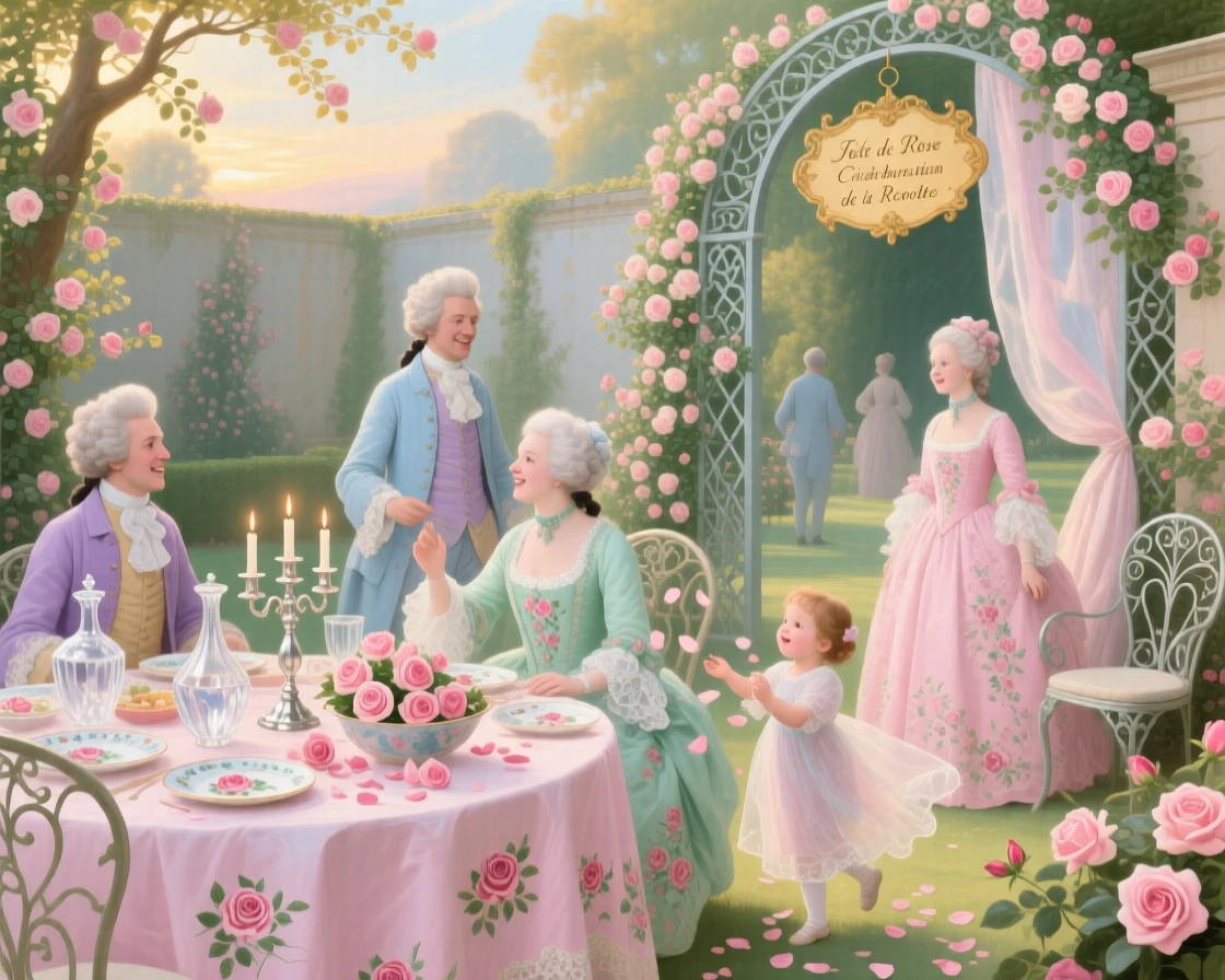 A garden feast celebrating a successful harvest of roses  