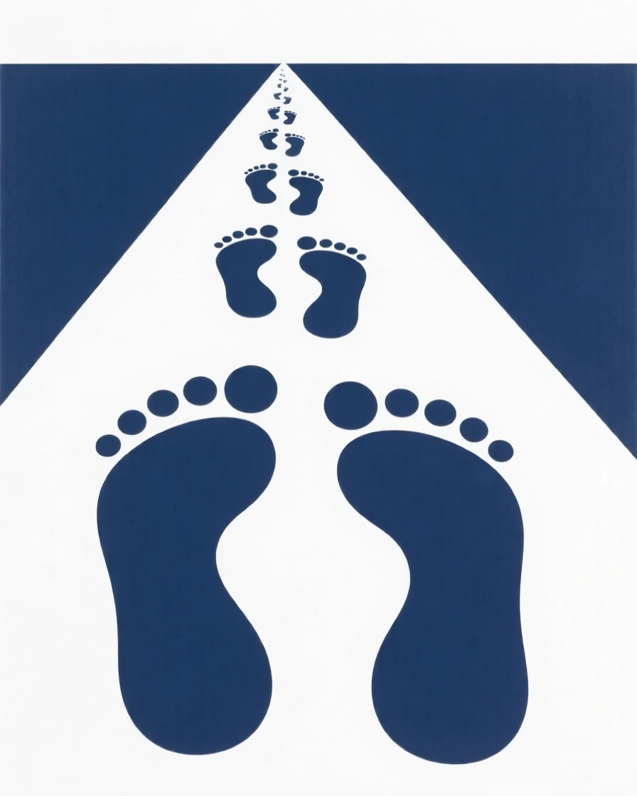 A pair of footprints leading into the distance