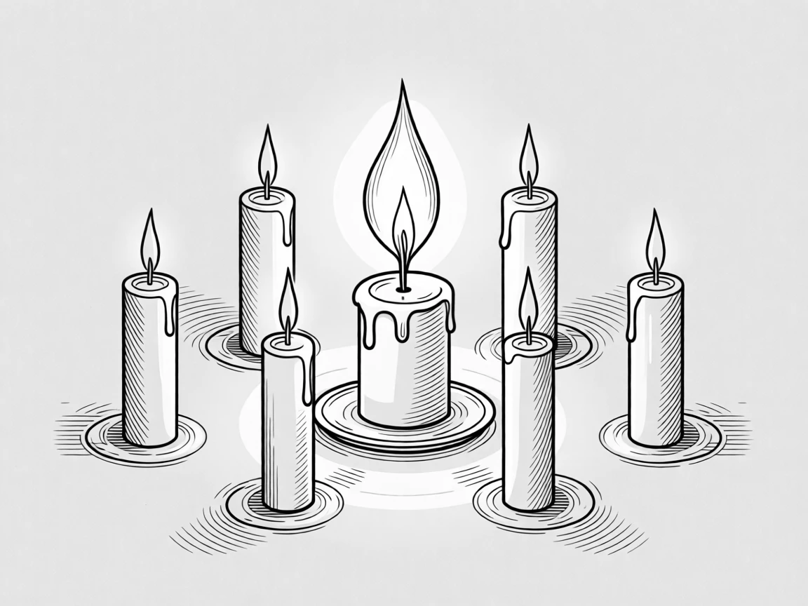 A single candle lighting several others symbolizing sharing knowledge