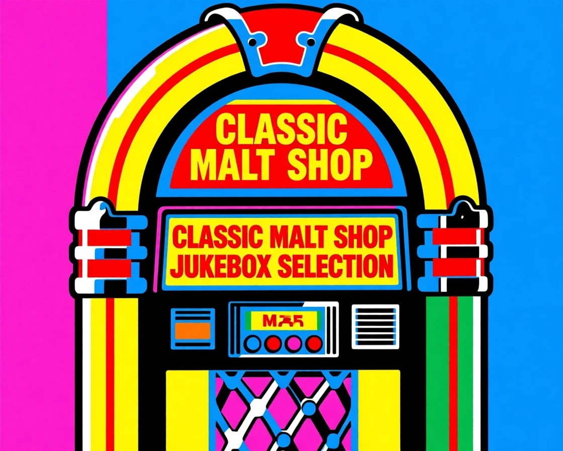 Classic malt shop jukebox selection
