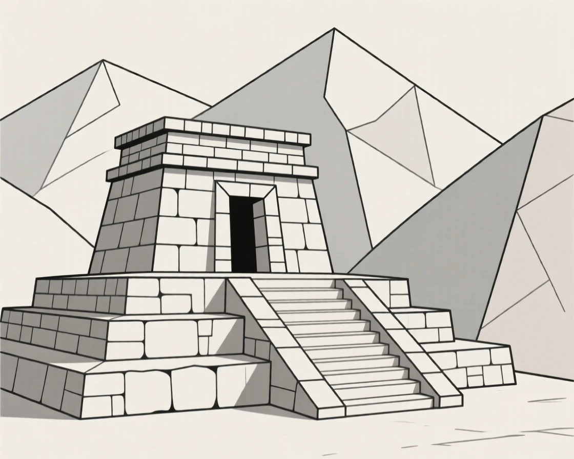 An ancient Incan stone temple in the Andes