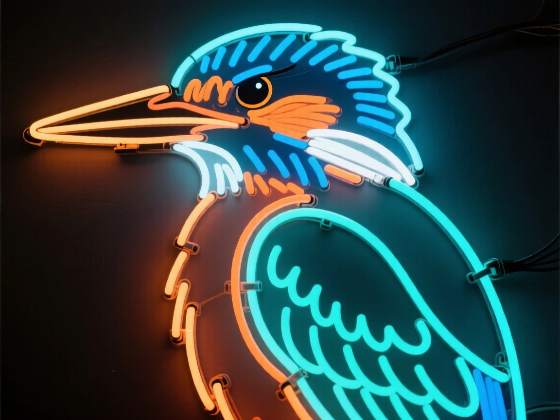 A close-up portrait of a kingfisher with a curious, alert expression.
