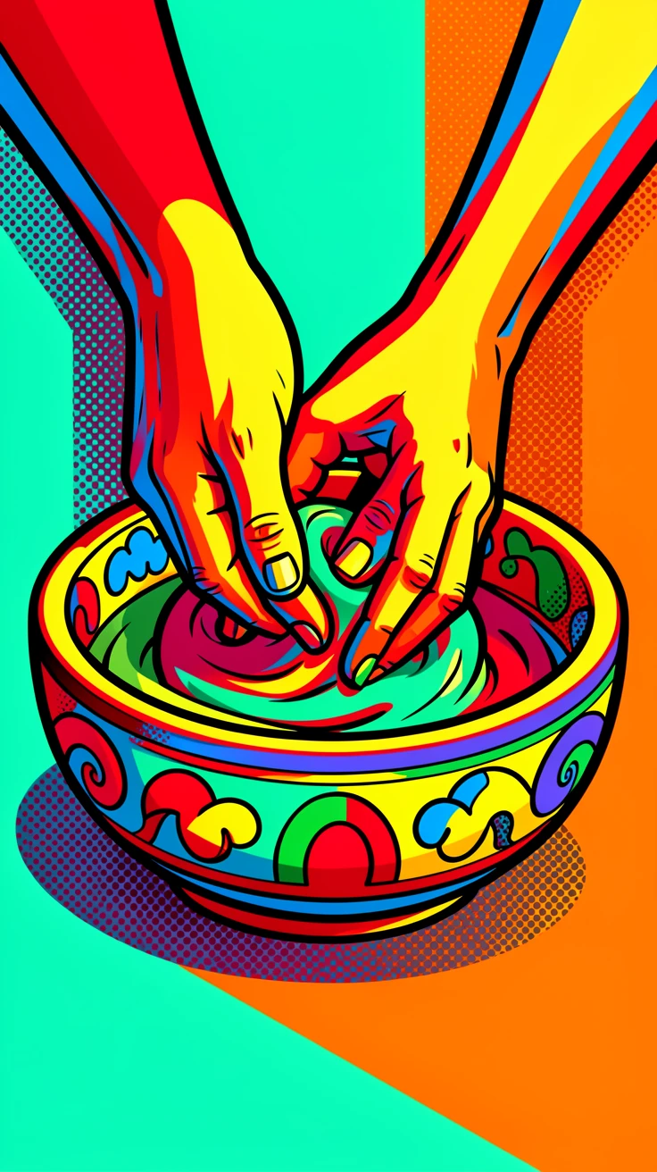 Hands molding fresh clay into a decorative bowl