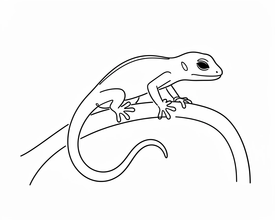 A pet gecko perched motionless on a smooth terrarium branch