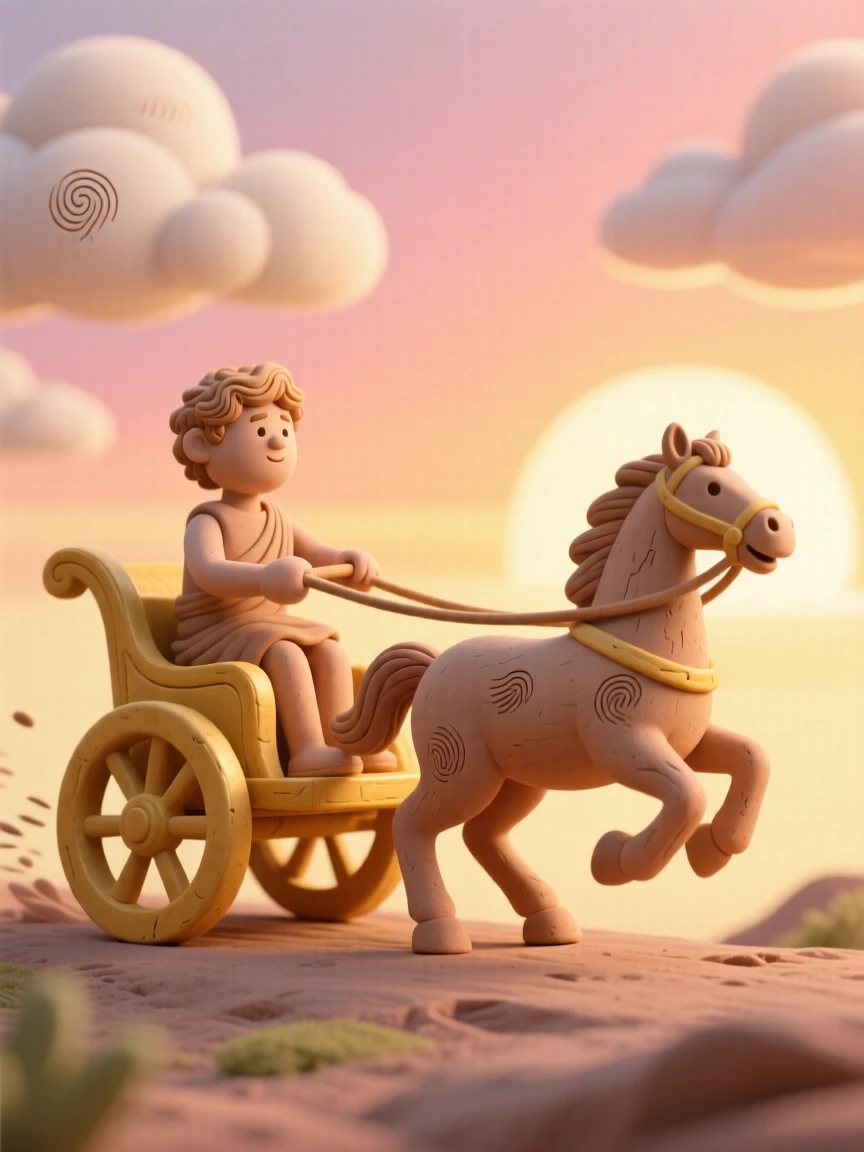 Apollo's golden chariot racing across a sunrise sky