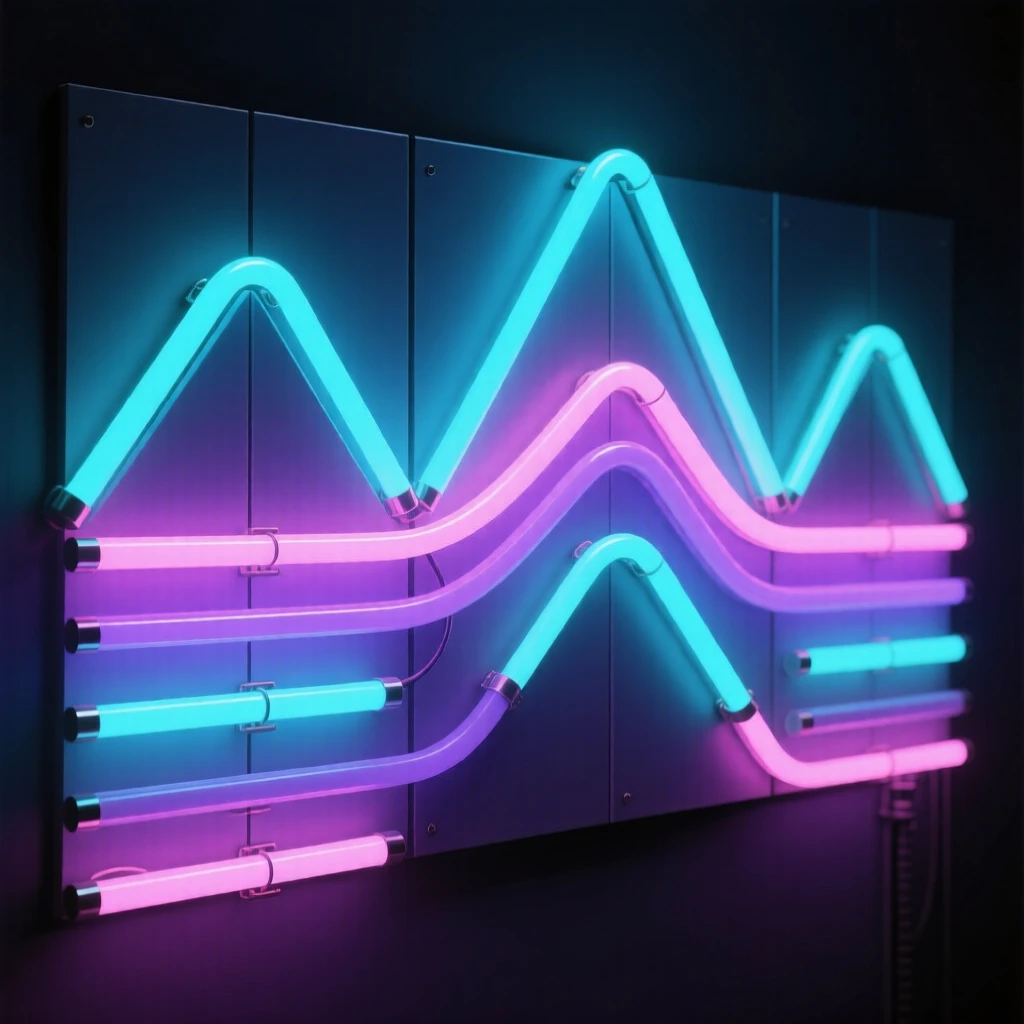 A cascade of triangular panels folding into a three-dimensional wave.