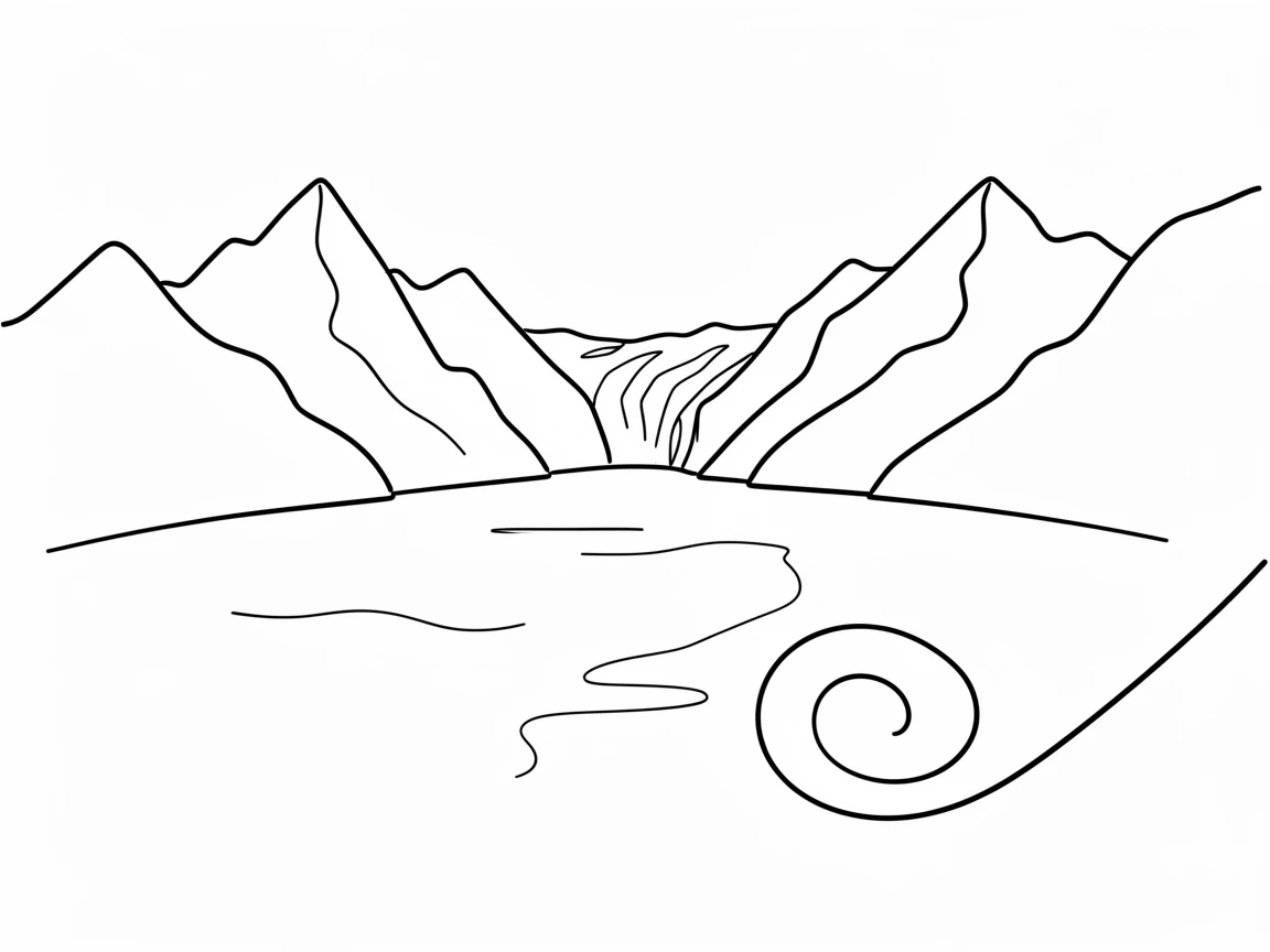 A dramatic mountain lake fed by a glacier at its far end