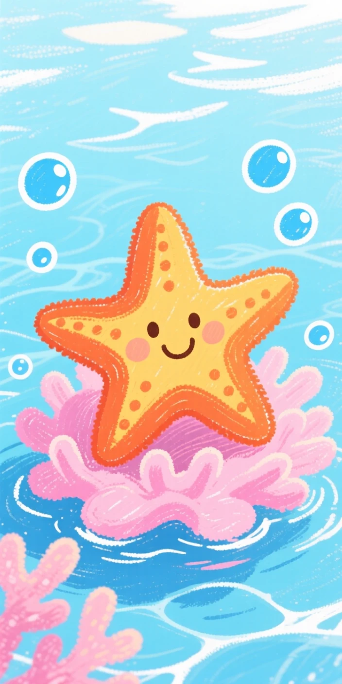 A starfish resting on a bed of pink coral in shallow water.