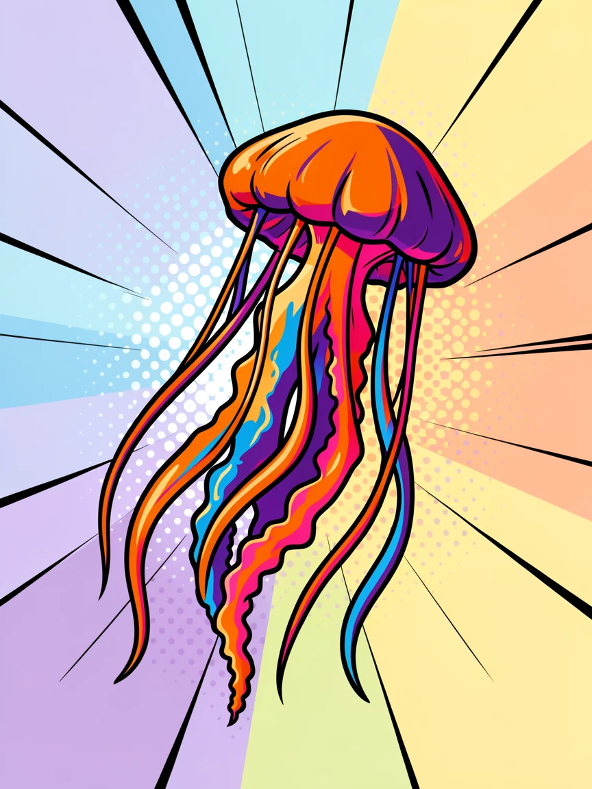 A jellyfish basking in warm afternoon sunlight