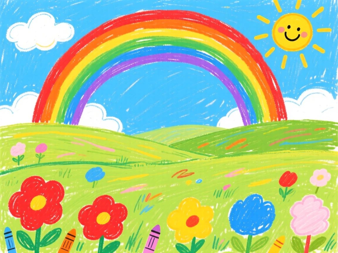 A wide open prairie under a brilliant double rainbow.