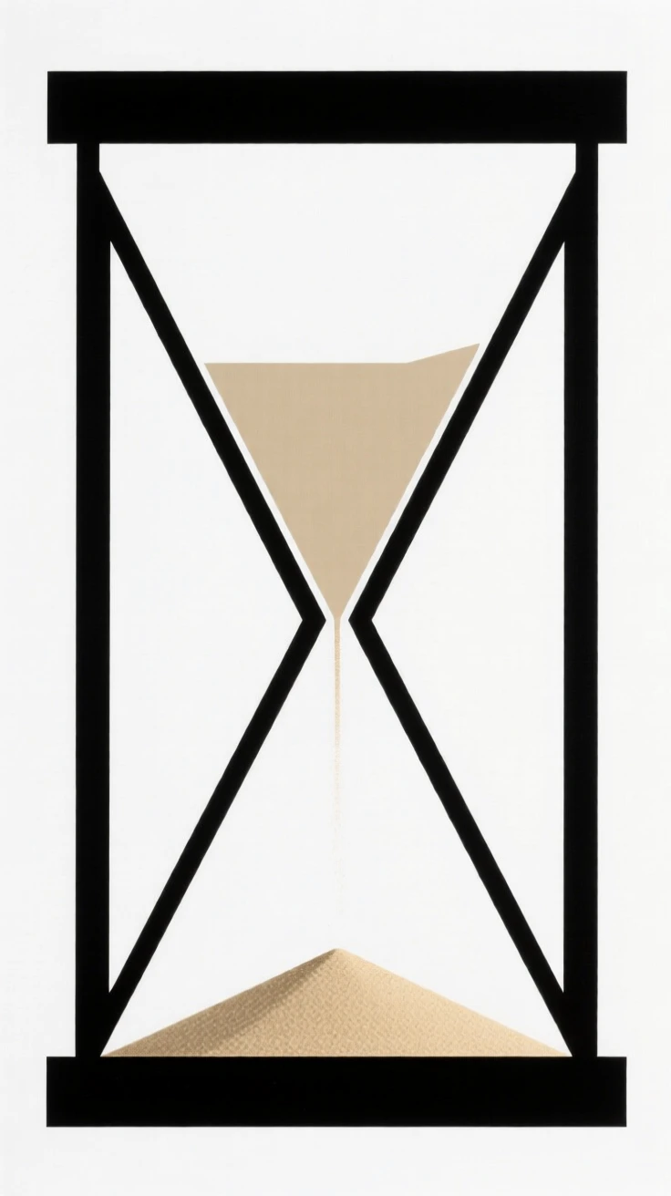 An hourglass with sand slowly falling