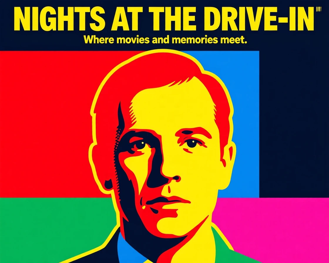 Vintage drive-in movie poster style artwork