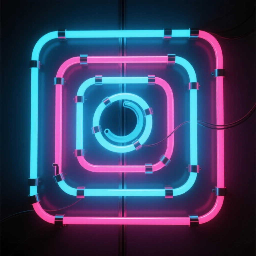 A spiral of nested squares rotating around a central axis.