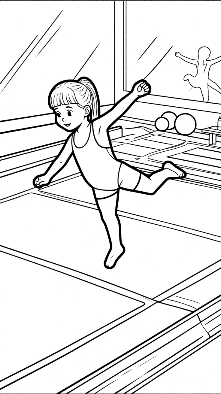 A child doing a cartwheel in a gymnastics class