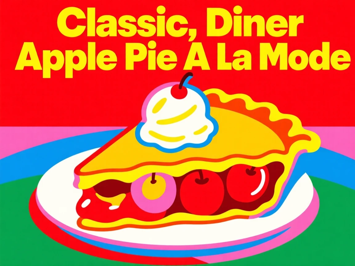 Classic diner apple pie a la mode