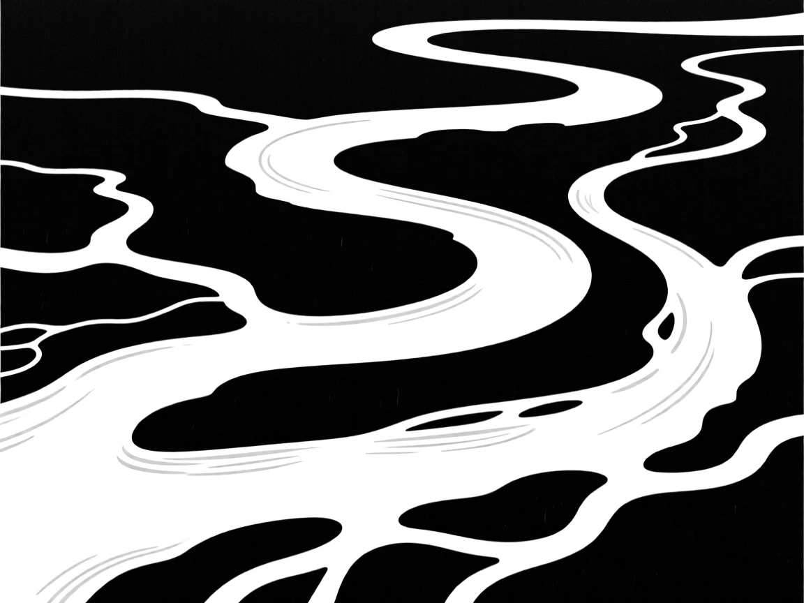 A river delta viewed from the air.