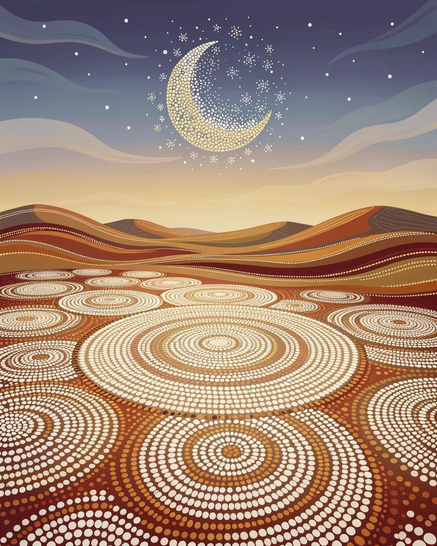 A moonlit salt desert lit by the last light of day