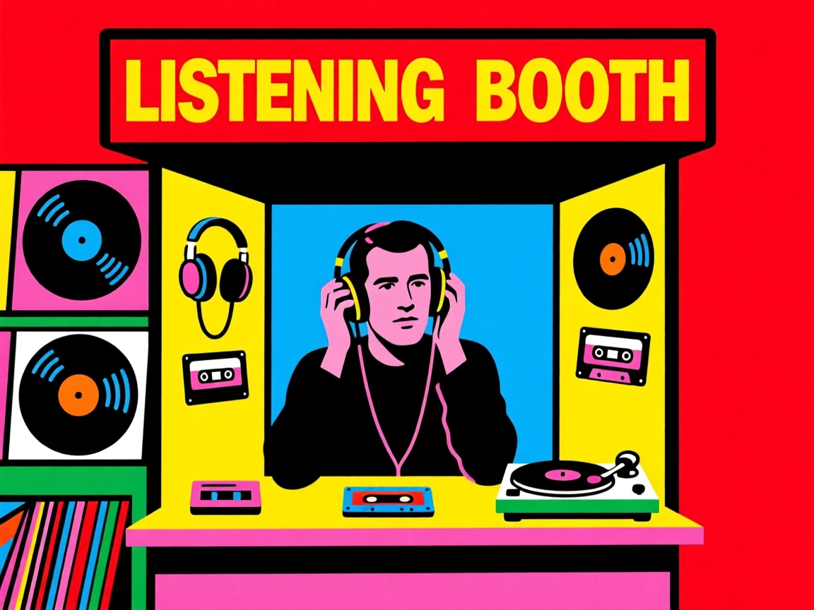 Retro record shop listening booth
