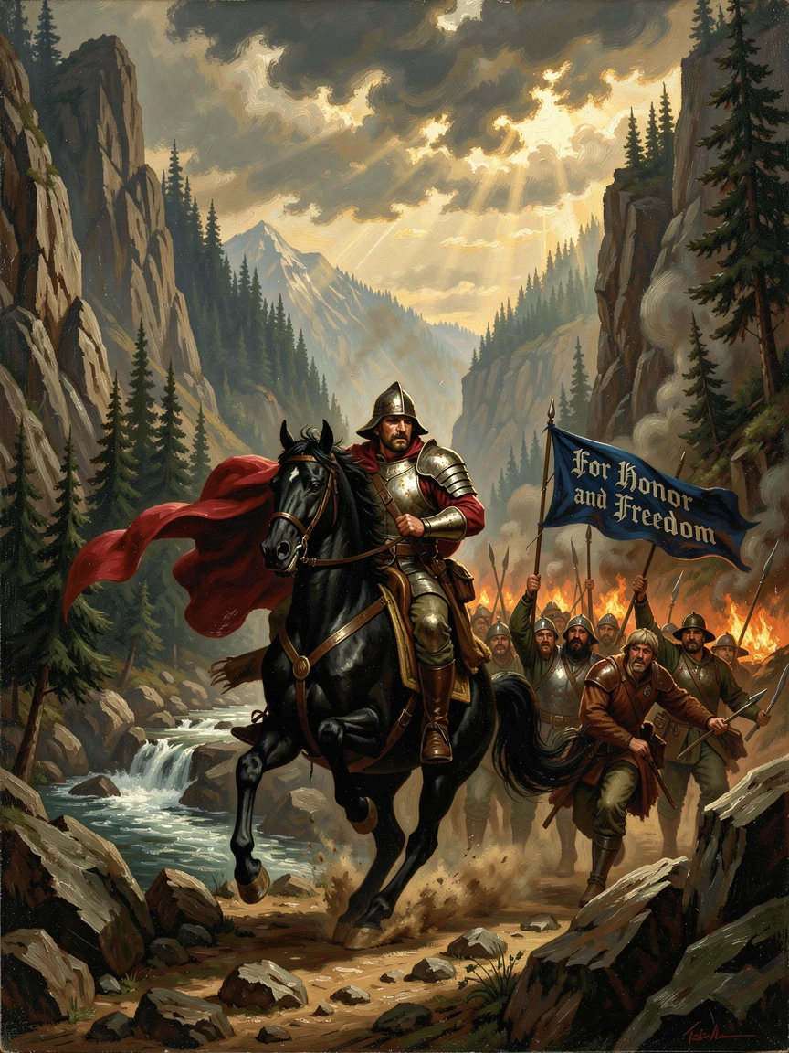 A brave captain charges into a treacherous mountain pass as allies rally to the cause.