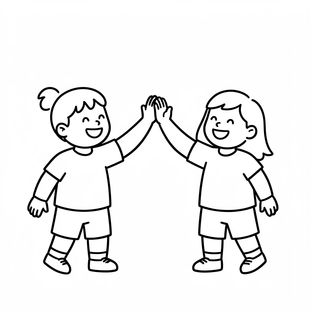 A high-five among players, showing teamwork